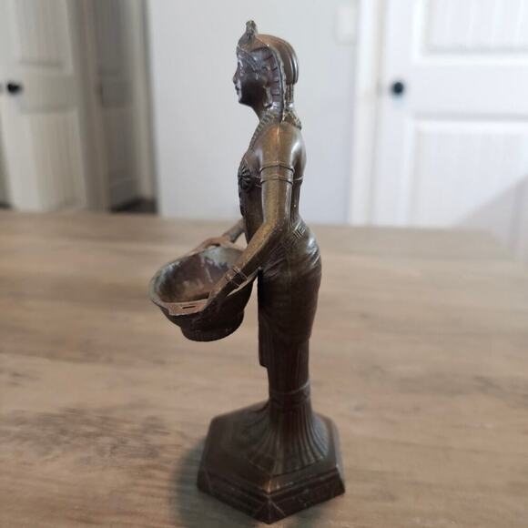 Antique Egyptian Goddess Incense Burner Revival Vantines Art Deco France 1920s - Picture 6 of 11